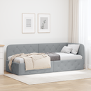 vidaXL Sarokágy keret Világosszürke 80 x 200 cm szövet