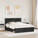 vidaXL Ágykeret fejtámlával Fekete 160 x 200 cm Tömör fenyőfa