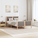 vidaXL Ágykeret fejtámlával Barna és taupe 120 x 190 cm Tömör fenyőfa