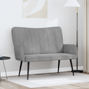 vidaXL Kétüléses Kanapé Világosszürke 115 x 61 x 87 cm Bársony