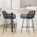 vidaXL Bárszék 2 pcs 55 x 52 x 92 cm Rattan és Vas