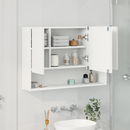 vidaXL Tükörszekrény Falra szerelhető Fehér 80 x 17 x 55 cm Faanyag