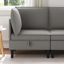 vidaXL Sarok Sofa tárolóval Sötétszürke Bársony