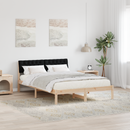 vidaXL Ágykeret fejtámlával Barna és fekete 160 x 200 cm Tömör fenyőfa