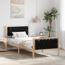 vidaXL Ágykeret fejtámlával Fekete 90 x 190 cm Tömör fenyőfa