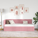 vidaXL Sarokágy keret fejtámlával Rózsaszín 80 cm x 200 cm Bársony