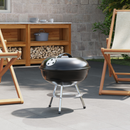 vidaXL Fak grill Fekete 36,5 x 36,5 x 40 cm