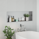 vidaXL Zuhany Niche Ezüst 90 x 30 x 9,5 cm Rozsdamentes acél
