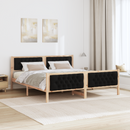 vidaXL Ágykeret fejtámlával Fekete 180 x 200 cm Tömör fenyőfa