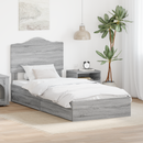 vidaXL Tárolós Ágy fejtámlával Szürke Sonoma 100 x 200 cm Faanyag