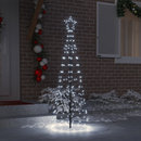 vidaXL LED Karácsonyfák talajráccsal Hideg fehér 250 cm Vas