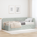 vidaXL Sarokágy keret Világosszürke 90 x 200 cm Bársony