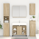 vidaXL Mosdókagyló szekrény polcokkal Sonoma tölgy 80 x 33 x 60 cm