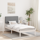 vidaXL Ágykeret Kárpitozott Fejtámlával Világosszürke 75 x 190 cm