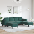 vidaXL Nappali Kanapé 3 pcs Sötétzöld 250 x 188 x 76 cm