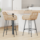 vidaXL Bárszék 2 pcs 55 x 52 x 92 cm Rattan és Vas