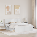 vidaXL Ágykeret fejtámlával Fehér 160 x 200 cm Tömör fenyőfa