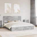 vidaXL Tárolós Ágy fejtámlával Beton Szürke 180 x 200 cm Faanyag