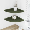 vidaXL Lebegő polc polcokkal tárolóval 2 pcs Olajzöld 30 x 30 x 2 cm