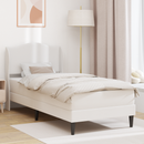 vidaXL Ágykeret fejtámlával Fehér 90 x 200 cm Műbőr