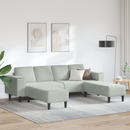 vidaXL Nappali Kanapé 3 pcs Világosszürke 250 x 188 x 76 cm