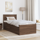 vidaXL Ágykeret fejtámlával Barna Tölgy 75 x 190 cm Faanyag