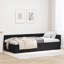 vidaXL Sarokágy keret fejtámlával Fekete 80 cm x 200 cm Bársony