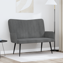 vidaXL Kétüléses Kanapé Sötétszürke 115 x 61 x 87 cm Bársony