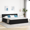 vidaXL LED tárolós ágy matraccal Fekete 200 x 200 cm Bársony