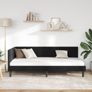 vidaXL Sarokágy keret fejtámlával Fekete 90 cm x 190 cm Bársony