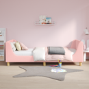 vidaXL Gyerekágy kerettel fejtámlával Rózsaszín 80 x 200 cm Bouclé
