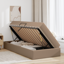 vidaXL Ágy tárolóval és matraccal matracmal 2 pcs Cappuccino Bőr