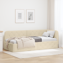 vidaXL Sarokágy keret Krém 80 x 200 cm szövet