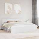 vidaXL Ágykeret fejtámlával Fehér 200 x 200 cm Tömör fenyőfa