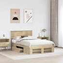 vidaXL Ágykeret fejtámlával Sonoma tölgy 120 x 200 cm Faanyag