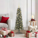 vidaXL Mű karácsonyfa 150 LED-del Zöld 120 cm PVC és Műanyag és Acél