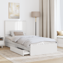 vidaXL Tárolós Ágy fejtámlával fiókkal Fehér 90 x 200 cm Faanyag