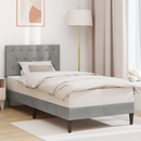 vidaXL Ágykeret fejtámlával Világosszürke 90 x 200 cm Bársony