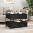 vidaXL Dohányzóasztal fiókkal Fekete tölgy 70 x 50 x 54.5 cm Faanyag