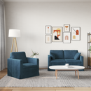 vidaXL Kanapé Szett 2 pcs Kék 138 x 78 x 80 cm Bársony