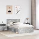 vidaXL Ágykeret fejtámlával Beton 120 x 200 cm Tömör fenyőfa