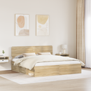 vidaXL Ágykeret fejtámlával Sonoma 200 x 200 cm Tömör fenyőfa