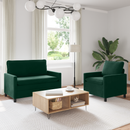 vidaXL Kanapé Szett 2 pcs Sötétzöld Bársony