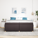 vidaXL Ágykeret matracmal Sötét Barna 200 x 200 cm szövet