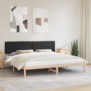 vidaXL Ágykeret Kárpitozott Fejtámlával Fekete 200 x 200 cm
