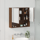 vidaXL Tükörszekrény tárolóval Barna Tölgy 59 x 17 x 55 cm Faanyag