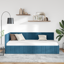 vidaXL Sarokágy keret fejtámlával Kék 90 cm x 200 cm Bársony