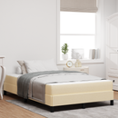 vidaXL Boxrugós ágy matracmal Krém 140 x 190 cm szövet