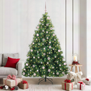 vidaXL Mű karácsonyfa 300 LED-del állvánnyal Zöld 210 cm PE és PVC