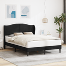 vidaXL Ágykeret fejtámlával Fekete 120 x 200 cm Bársony